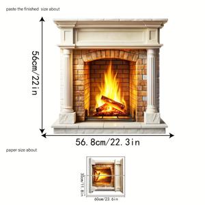 TEMU 2개 세트 자체 접착식 광택 벽난로 스티커 - 리얼리스틱 벽난로 앞 PVC 필름, 쉽게 붙이고 제거 가능한 크리스마스용 벽지, 대리석 느낌의 돌 질감, 벽난로 테두리 - 불규칙한 모양의 휴일 장식 (크리스마스 장식 아님)