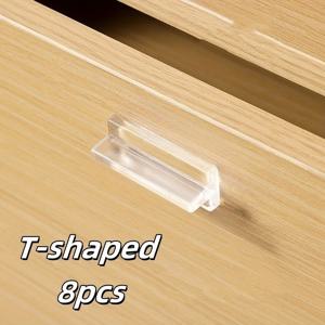 TEMU 4/8개 스퀘어 실리콘 손잡이 - 보이지 않는 서랍 및 문 손잡이, 강력 접착제, 나사 필요 없음, 내구성 있는 플라스틱, 현대적인 캐비닛, 서랍 및 홈 정리에 적합, 스타일리시한 디자인, 매끄러운 표면, 가구 업그레이드,세련된 디자인,현대적인 하드웨어,접착제 풀,노드릴 설치,손잡이,아파트 생활,DIY 애호가