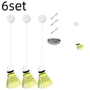 TEMU 배드민턴 훈련 도구 세트 6개, 전면 및 후면 테이프 및 탄성 밴드 포함, 실내 사용을 위해 설계됨, 강력한 힘과 피트니스 효과 향상을 위한 리바운드 플라이 장착, 파티 행사 및 생일 선물로 적합