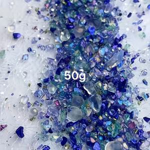 TEMU 무지개빛 심해 보물 시리즈 혼합 불규칙 분쇄석 | 15g/50g 팩 | 풍부한 색상 레이어, 강한 광택 및 장식용 | 네일 아트(드리미 - 퍼플 네일) & 수제 공예(레진 아트, 주얼리 디자인), DIY 공예 재료에 이상적|네일재료