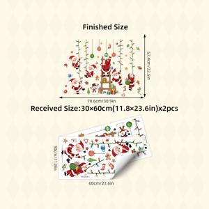 TEMU 2장 귀엽고 재미있는 산타 클로스 등반 & 걸이 크리스마스 벽 스티커 - 산타, 사슴, 눈사람, 사탕 캔, 침실, 거실, 크리스마스 장식을 위한 휴일 파티 장식이 있는 자가 접착식 제거 가능한 PVC 데칼
