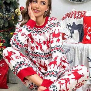 TEMU 새로운 크리스마스 테마 파티 파자마 라운지웨어 세트