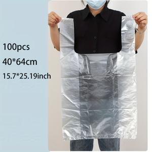TEMU 100개입 고강도 대형 투명 비닐 봉투 - 방수, 재사용 가능, 대형 투명 보관 백 (이사, 여행, 옷장 정리, 사무용품 보관용), 튼튼하고 휴대하기 쉬움, 여행용 보관 가방, 투명 디자인, 견고한 구조|방수가방