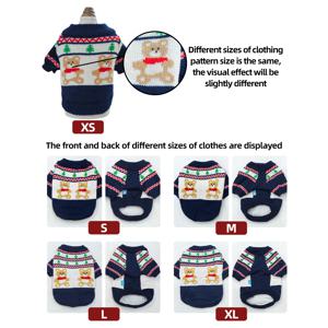 TEMU 겨울용 따뜻한 강아지 스웨터 - 작은 강아지를 위한 포근한 풀오버 스웨터, 귀여운 곰 & 뼈 패턴, 빨간 칼라 & 발자국 트림, 치와와, 포메라니안, 시츄를 위한 두꺼운 재킷 (쉬운 착용, 내구성 있는 애완동물 의류)|강아지옷