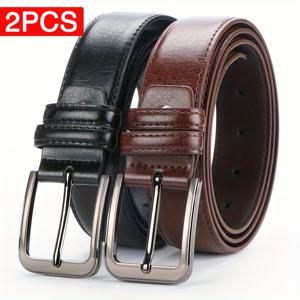 TEMU 2개 남성 레트로 핀 버클 벨트 – 조절 가능한 캐주얼 허리띠, 청바지, 사무실, 여행, 파티 및 일상복용 | 스타일리시 패션 액세서리 선물 아이디어: 아버지의 날, 발렌타인데이, 생일, 캐주얼 벨트,파티 벨트,레트로 디자인,클래식 벨트,고품질 허리밴드,내구성 있는 벨트,패션 벨트,허리띠,휴일 선물,남성 패션