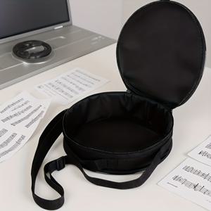 TEMU 휴대용 접이식 스툴 백팩 - 헤비듀티 컴팩트 원형 시트 쿠션 (베이지 & 블랙 내구성 원단), 캠핑, 피크닉, 여행용 백팩-스툴 변환 가능 - 경량 아웃도어 의자|캠핑의자|접이식의자|의자