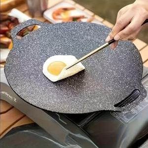 TEMU 28cm 논스틱 주철 프라이팬 - 균일한 열 분산을 위한 튼튼한 야외 요리 팬, 스테이크, 팬케이크, 계란을 위한 논스틱 표면