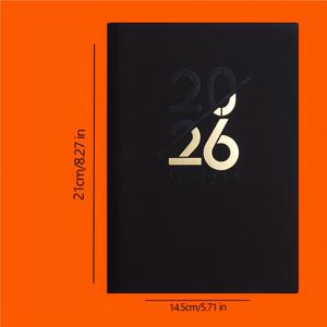 TEMU 2026 플래너 북 - 컬러 코드 주간 캘린더, 일일 레이아웃 & 스파이럴 바인딩 느낌의 바인딩 (스파이럴 바인딩 없음), 사무실용 - 가죽 커버, 컴팩트 포켓 사이즈 플래너 (영어판)|달력|달력|캘린더