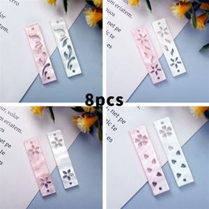 TEMU 8개 세트 수제 느낌 레트로 아크릴 참 - 파스텔 핑크 & 화이트 공룡, 뼈, 잎, 하트, 원, 별, 물고기, 파도 모양 - DIY, 헤어클립, 신발 액세서리 - 가벼운 공예용 비즈, 휴일 선물용 (금속 없음)