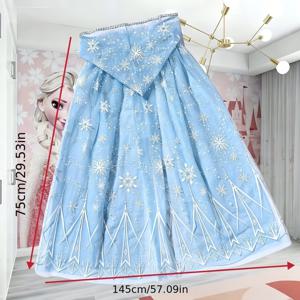 TEMU 1개 우아한 반짝이는 & 보라색 스파클링 스팽글 케이프, 러플 칼라 - 할로윈, 생일, 결혼식, 코스튬 파티를 위한 긴 포멀 파티 코스튬 - 여성 & 십 대를 위한 고급 선물, 웨딩 의상, 패션 애호가를 위한 럭셔리 선물