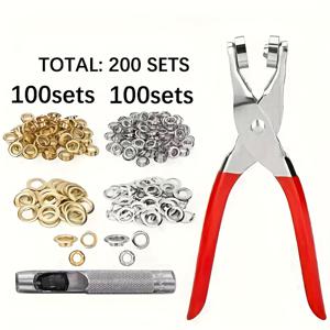 TEMU 가방, 신발, 의류 공예에 적합한 헤비 듀티 스냅 플라이어 세트 (아일렛 도구 포함) - 가방 제작, 신발 수리, 콤팩트 디자인, 녹 방지, 고품질 금속, 버튼 고정 도구, 공예가에게 필수적인 재봉 및 수공예 도구