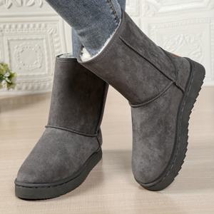 TEMU 여성용 겨울 스노우 부츠 - 헤비듀티 고무 밑창, 라운드 토 & 앵클, 그레이 라운드 토 패브릭 어퍼 (엣지 없음) - 얼음, 눈, 진흙용 올테레인 트랙션 - 캐주얼 & 프로페셔널 추위 방지 부츠