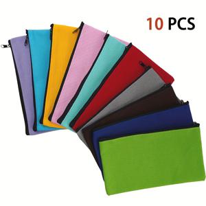 TEMU 10가지 가방 - 메이크업, 문구류 & 공예용 대형 지퍼 필통, 튼튼한 패브릭 정리함 (다중 수납 공간), 학교, 사무실, 여행용 생생한 색상, 메이크업 파우치, 학용품, 재미있는 디자인, 문구류 보관