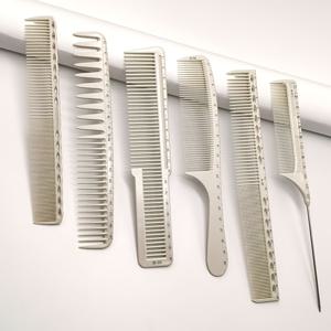 TEMU 사이즈 표시가 있는 6피스 측정 빗 세트, 정밀 헤어커팅 빗 살롱 스타일링용, 헤어스타일 준비,프로페셔널 빗 키트,사이즈 표시 디자인,기능적인 빗 모양,정밀 제작된 이빨,이발사 도구,살롱 작업대