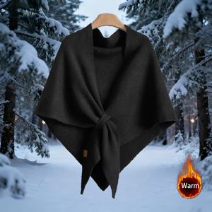 TEMU 1/6개 여성용 겨울 숄 랩 - 부드러운 방풍 칼라 케이프, 6가지 색상 (블랙/브라운/다크 그레이/네이비/화이트) - 웨딩, 파티, 여행 및 추운 날씨 레이어링을 위한 우아한 코트 재킷 드레스 액세서리