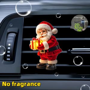 TEMU 2D 플랫, 1개 귀여운 선물 상자 산타 클로스 패턴, 