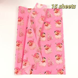 TEMU 핑크 턱수염 산타, 크리스마스 티슈 페이퍼, 선물 포장, 공예, 가방, 생일, 결혼식 등에 적합, 얇은 종이, 꽃다발 용품, 선물 포장지, 꽃 포장, 웨딩 장식, 모든 행사 장식