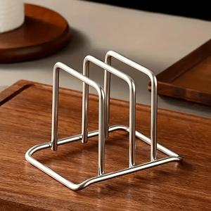 TEMU 스테인리스 스틸 주방 정리대 - 도마, 냄비 뚜껑, 트레이 공간 절약형 수납, 내구성 및 녹 방지, 매끄러운 마감, 현대 주방에 이상적, 주방 정리 및 수납, 주방 도구