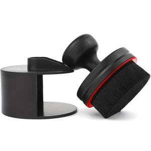 TEMU 헤비듀티 나일론 타이어 광택 도포 브러시 스탠드 포함 - 블랙 & 레드 휠, 미끄럼 방지 타이어 폴리쉬 도포기, 오토바이용 - 쉬운 세척 내구성 브러시 & 견고한 베이스, 자동차 디테일링용