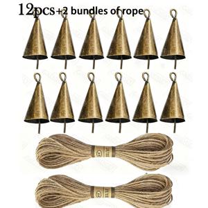 TEMU 골든 메탈 크리스마스 벨 - 원뿔형 디자인 & 걸이 고리 포함 - 크리스마스 트리, 집, 교회, 파티 장식용 클래식 벨 - 내구성 강한 메탈 벨 (골드, 끈/로프 호환)