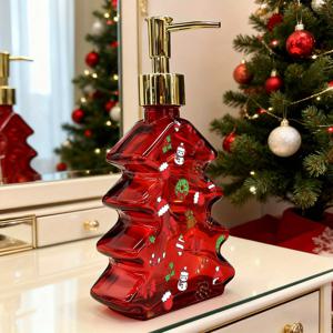 TEMU 1개 리필 가능 샴푸 병 디스펜서 (핸드 펌프 포함) - 축제 분위기의 크리스마스 디자인, 욕실, 주방, 여행에 적합, 액체 비누, 손세정기 등에 적합, 샴푸 디스펜서, 여행용 디스펜서, 펌프 디스펜서