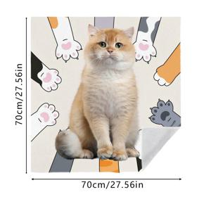 TEMU 1개 HUAJI 고양이 발바닥 프린트 담요 - 고강도 접착 다용도 고양이 보호 랩, 세탁 가능 스크래치 방지 펫 침대, 여행 및 카메라/노트북 커버, 귀여운 새끼 고양이 디자인과 발바닥 & 뼈 패턴 (핑크/화이트) - 고양이 주인