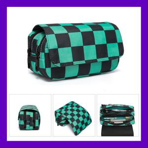 TEMU 애니메이션 스타일 대용량 필통 - 내구성 지퍼 필통, 남녀 공용 여행용 메이크업 보관함, 귀여운 문구류 정리함, 사무실, 대학, 학교를 위한 완벽한 선물, 귀여운 디자인,장난스러운 미학,강화된 스티칭,고품질 원단