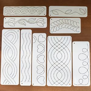 TEMU 9개 수제 트레이싱 패치워크 템플릿 - 벽 장식, 테두리 압착 디자인, 모서리 패턴, 퀼트 압착 패턴, 퀼트 제작 용품, 공예 템플릿, 내구성 좋은 템플릿, 공예 애호가를 위한 PET 재봉 템플릿, 퀼트 DIY, 퀼트 템플릿