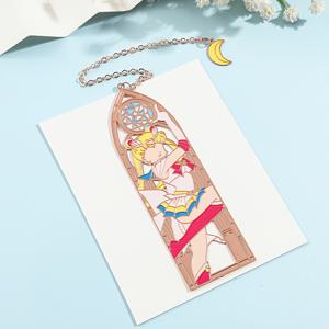 TEMU 애니메이션 세일러문 메탈 책갈피 - 귀여운 캐릭터 디자인 (세일러 머큐리/마스/주피터/베네스/우사기), 튼튼한 메탈 책갈피 (독서용), 애니메이션 팬들을 위한 완벽한 선물 &, 공부용품, 독서 액세서리, 북마크 부자재, 자석 북마크, 책 용품, 북마크