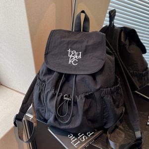 TEMU 여성용 경량 백팩, 조절 가능한 드로스트링 잠금 & 다중 포켓 - & 나일론 크로스바디 백, 골드 톤 하드웨어|백팩|크로스백|미니크로스백