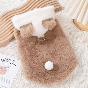 TEMU 1개 곰 귀 모자 가을 겨울 플러시 두꺼운 보온 강아지 고양이 옷, 심플 귀여운 리쉬 투레그 스웨트셔츠 조끼 다용도 의류, 계절별 애완동물 의류,반려동물 겨울 의류,장난기 넘치는 애완동물 의상,심플 펫 패션,내구성 있는 애완동물 의류,아늑한 펫웨어,동물 의류,개 스웨터 조끼,펫 패션 애호가,소형견 소유자