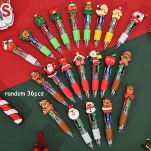 TEMU 36개 크리스마스 멀티컬러 볼펜, 4가지 색상, 크리스마스 미니 리트랙터블 펜, 크리스마스 스타킹 스터퍼, 학교 및 사무실용, 완벽한 학교 교환 선물, 사무용 문구류,학교 용품,축제 디자인,컬러풀 문구류,가벼운 펜,부드러운 필기,멀티팩 펜,필기 도구,파티 플래너,사무직 근로자