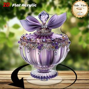 TEMU 2D 플랫 - 1개 럭셔리 라벤더 향 디퓨저 & 보관 용기 (투명 돔 뚜껑 & 보라/분홍 받침 포함) - 2-in-1 디스플레이 & 향기 디스펜서, 라벤더 장식, 장식 보관, 장식 용기, 홈 데코레이터