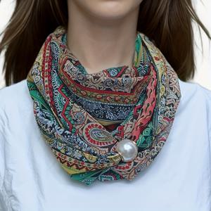 TEMU 여성용 페이즐리 프린트 스카프 숄 - 연장형 3루프 비탄성 따뜻한 겨울 목도리, 멀티컬러 터키석/베이지/라벤더/레드/그린/블랙/브라운, 부드러운 쉬폰 느낌의 통기성 스카프, 야외 및 정장 이벤트용, 다용도 보호 스타일