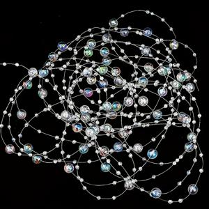 TEMU 2D 플랫, 대량 팩 무지개 멀티컬러 비즈 가랜드 (8mm & 3mm 진주 포함) - 웨딩, 크리스마스, 부활절, 파티 장식 - DIY 목걸이, 팔찌, 화환 만들기 - 공예용 멀티컬러 행잉 비즈 스트링 (무지개 색상)