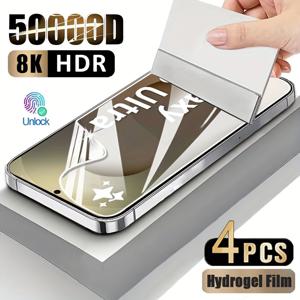 TEMU 삼성 갤럭시 S25 울트라 엣지 S24 S23 S22 S21 S20 울트라 플러스 FE S10 플러스 갤럭시 노트 20 10 울트라 플러스 노트 9 풀커버 소프트 하이드로겔 필름 4개 세트 (강화유리 아님)