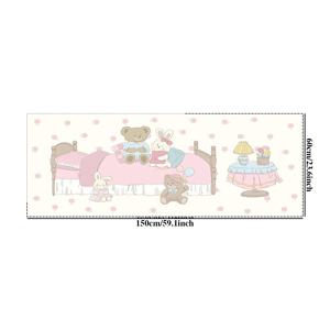 TEMU 1개 특대형 10mm 플러시 매트 - 헤비웨이트 1000gsm 소프트 미끄럼 방지 바닥 매트, 귀여운 핑크 곰 & 파스텔 핑크 브라운, 거실 침실 현관용 세탁기 사용 가능 - 아늑한 홈 데코 매트, 거실용 러그