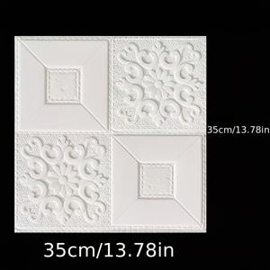 TEMU 업그레이드 두꺼운 버전, 50장, 3D 자체 접착, 화이트, 천장, 지붕, TV 배경벽, 식당, 침실, 거실, 주방용, 방수, 장식용 벽스티커, 벽지, 방 리모델링,벽 장식,스타일리시 벽지,현대적인 장식,내구성 스티커,비닐 소재,접착식 벽지,질감 있는 벽 커버링,아파트 장식,주택 소유자