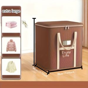 TEMU 2개 세트 헤비듀티 접이식 보관백 - 튼튼한 접이식 손잡이, 대용량 헤비듀티 패브릭 정리함 - 이사, 계절 옷, 침구, 옷장용 - 공간 절약 이사 박스 (담요, 이불, 침대보)|이불정리함