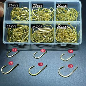 TEMU 120개 낚시바늘 세트 No. 4~9 천유 낚시바늘 도매, 바다낚시, 바위낚시, 루어낚시, 테이블낚시용, 큰 물고기, 잉어, 틸라피아, 농어용 바늘