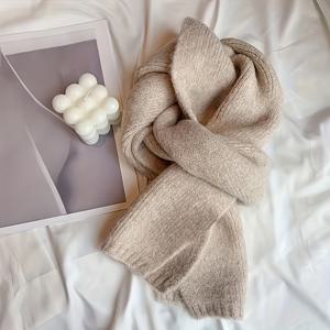 TEMU 스카프, 여성용 단색 스카프, 미니멀 스타일에서 우아함을 발산, 매우 편안한 부드러운 소재, 뛰어난 보온 효과. 쇼핑용으로도 좋습니다.