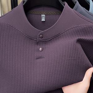 TEMU 남성 헨리네탈 셔츠 긴팔 - 부드러운 스트레치 원단, 버튼업 앞면, 레귤러 핏 캐주얼 & 스포티 스타일, 파이핑 장식, 가을/겨울에 적합, 캐주얼 티셔츠 | 헨리네탈 셔츠 | 편안한 착용감, 남성반팔셔츠, 남성긴팔셔츠, 헨리넥 셔츠, 헨리넥, 남성반팔티, 남자긴팔티, 헨리넥 긴팔|스포츠|티셔츠|남자셔츠