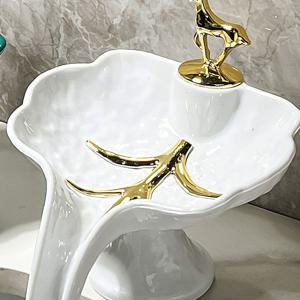 TEMU 사슴뿔 & 골드 포인트 대형 럭셔리 비누꽂이 - 모던 & 그린 마블 스타일 디자인, 물 배출 기능성 욕실 & 주방 비누 홀더, 튼튼한 플라스틱 욕실/주방 홈 데코, 비누받침, 비누트레이, 비누홀더, 수세미거치대, 비누통 케이스, 세수비누케이스, 비누케이스, 비누보관함