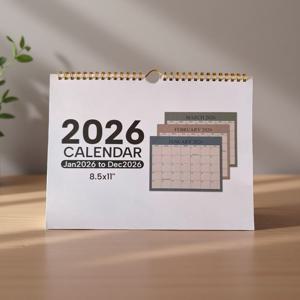 TEMU 1개 2026 캘린더 플래너 - 우아한 월별 탭 캘린더 (2025-2026 전환, 주간 보기 레이아웃 및 휴일 표시 포함) - 미날짜 플래너, 홈, 오피스, 선물용 (영어, 골든 바인딩 디자인)|2025년달력