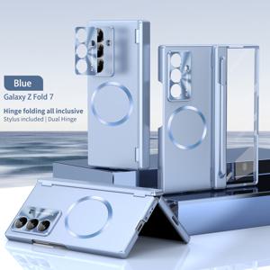 TEMU Samsung Fold7용 새로운 엘리트 시리즈 전기 도금 케이스, 마그네틱 듀얼 힌지 중앙 축, 포함, 고급스럽고 스타일리시한 디자인, 높은 미적 감각, 편안한 착용감, 지문 방지, 경량, 실용적, 폰케이스, 핸드폰 케이스, 아이폰 폰케이스, 아이폰케이스, 아이폰 케이스
