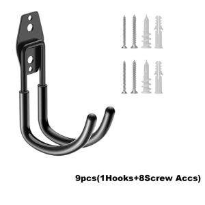 TEMU 9개입 고강도 다용도 후크, 스틸 벽걸이형 (후크 1개 및 나사 8개 액세서리 포함), 전기 자동차 충전기 브래킷 행거, J자형 후크, 벽걸이형 수납 시스템, 사다리, 자전거 타이어, 호스 걸이용, 랙, 수납선반, 정리선반, 수납장, 공구수납정리함, 욕실 정리 및 수납, 공구걸이, 틈새수납장