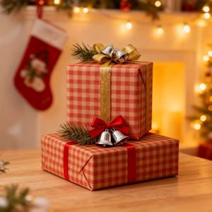 TEMU 1롤 레드 & 화이트 체크무늬 포장지 - 빈티지 크리스마스 선물 포장지, 핑크 도트와 핑크 체크무늬 패턴, 생일, 결혼식, 샤워 파티용 - 내구성 있는 휴일 포장 용품 (필수 없음)