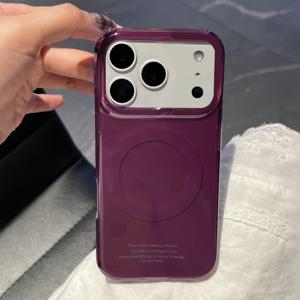 TEMU 아이폰 12~17 Pro Max 및 Plus용 빈티지 퍼플 마그네틱 무선 충전 휴대폰 케이스, 여성용 스타일리시 및 충격 방지 보호 폰 케이스|폰케이스|아이폰케이스