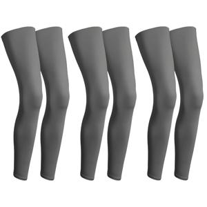 TEMU 남녀공용 풀 레그 압박 슬리브 3쌍 - 허벅지 & 종아리 커버리지 보온 타이츠, 다양한 색상 (블랙/화이트/그레이) - 혈액 순환 개선, 러닝, 사이클링, 농구, 축구, 하이킹용 보온 기능
