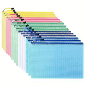 TEMU 5-20개입 A5 메시 지퍼 파우치 - 5가지 색상 (핑크, 그린, 옐로우) - 튼튼한 PVC 문서 정리함, 지퍼 잠금, 휴대용 및 내구성, 사무실, 학교, 여행용 - 학생 및 전문가에게 적합, 메시 포켓 정리함 | 생생한 C